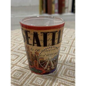 Seattle Souvenir Shot Glass With Iconic Landmarks & Skyline Design
